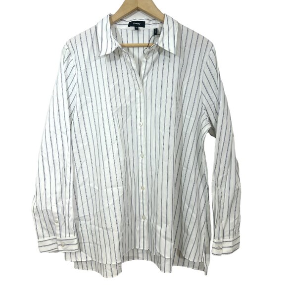 Theory Trapeze Shirt Wealth Stripe Shirt XXL NWOT - Picture 1 of 5